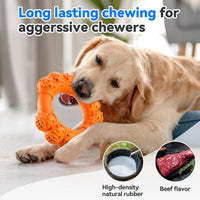 Indestructible Dog Chew Ring Toys for Aggressive Chewers (orange)