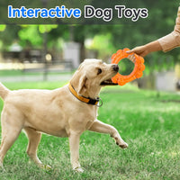 Indestructible Dog Chew Ring Toys for Aggressive Chewers (orange)