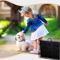 New Cat Dog Cage Pet Kennel Folding Crate Wire Metal Cage W/Divider (48")