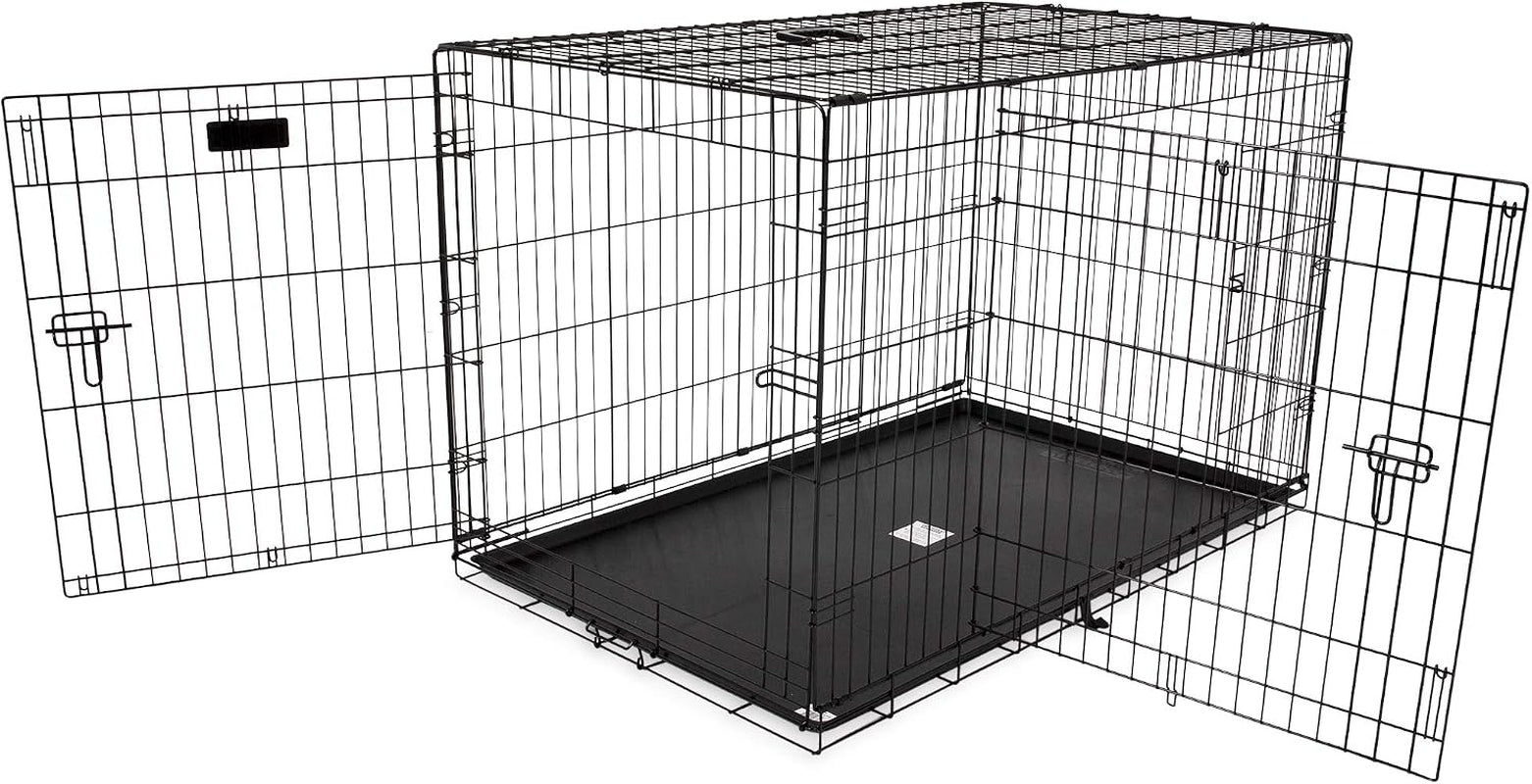 Products Two Door Great Crate Wire Dog Crate, 48 Inch, for Pets 90-125 Lbs, with 5-Point Locking System