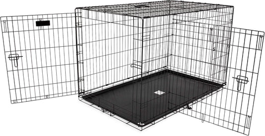Products Two Door Great Crate Wire Dog Crate, 48 Inch, for Pets 90-125 Lbs, with 5-Point Locking System