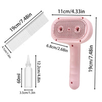 Cat Steam Brush with Release Button, 3-In-1 Steam Grooming Brush for Shedding