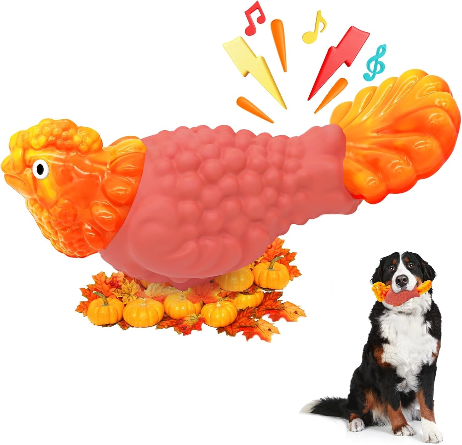 Tough Rooster Squeaky Dog Toy