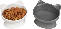 Elevated Cat Bowls (Set of 2), Whisker-Friendly Raised Cat Food & Water Dishes