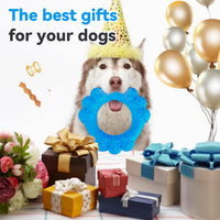 Indestructible Dog Chew Ring Toys for Aggressive Chewers (blue)