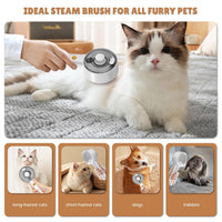 Cat Steam Brush for Indoor Cats, Spray Cat Deshedding Brush for Grooming