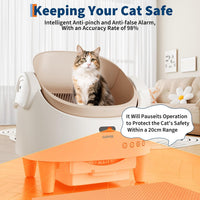 Self Cleaning Cat Litter Box, Open-Top Automatic Cat Litter Box with APP Control Upgraded Safety Protection, 360° Safety Sensors