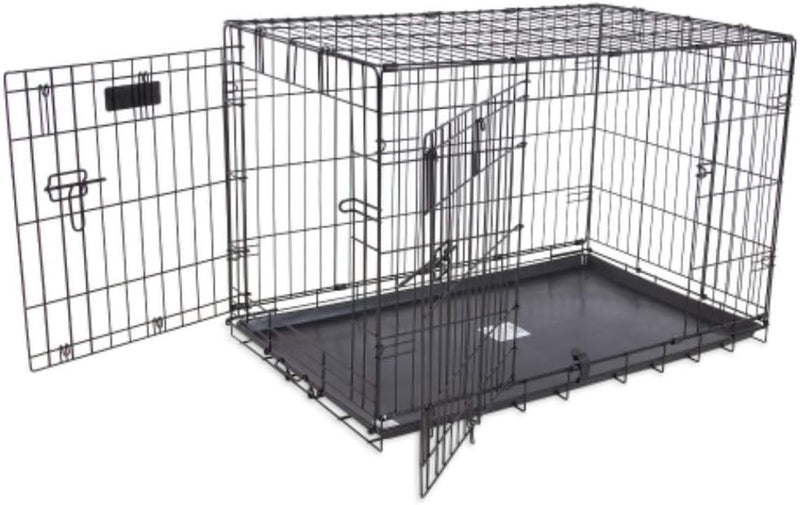 Two-Door Provalue Wire Dog Crate, 36In, for Pets 50-70Lbs