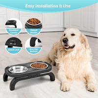 Elevated Dog Bowls, Heighth Adjustable Raised Dog Stands
