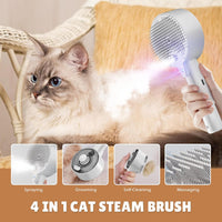 Cat Steam Brush for Indoor Cats, Spray Cat Deshedding Brush for Grooming