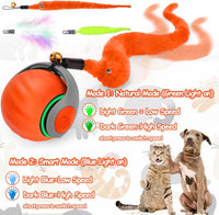 2PCS Interactive Cat Toy Ball, Rechargeable Cat Toys for Indoor Cats