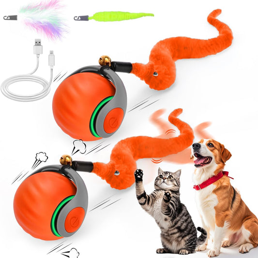 2PCS Interactive Cat Toy Ball, Rechargeable Cat Toys for Indoor Cats