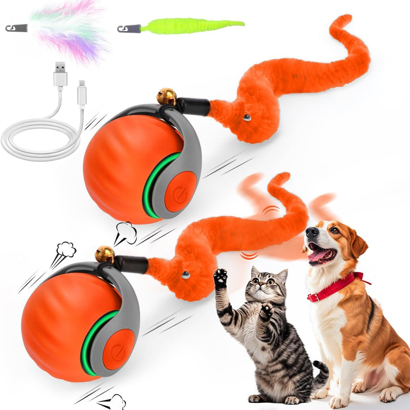 2PCS Interactive Cat Toy Ball, Rechargeable Cat Toys for Indoor Cats