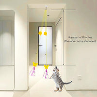 Cat Toy Hianging 6 Pcs Indoor Door Interactive Feather for Hunting