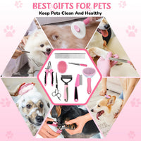 Dog Brush & Grooming Kit – 9-Piece Pet Brush & Deshedding Set for Pets