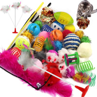 32 Packs Cat Toys Variety Pack for Cat, Cat Balls with Bells