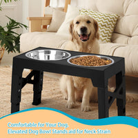 Elevated Dog Bowls with 2 Stainless Steel Dog Food Bowls,