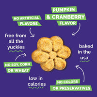 Baked Dog Treats, Low Calorie Treats, Pumpkin & Cranberry, 7Oz