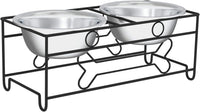 Set of 2 Stainless Steel Dog Bowls - 40Oz Pet Bowls