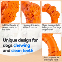 Indestructible Dog Chew Ring Toys for Aggressive Chewers (orange)