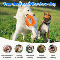 Indestructible Dog Chew Ring Toys for Aggressive Chewers (orange)