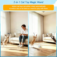 Interactive Cat Toys for Indoor Cats Toy Wand 360°Automatic Moving Cat Toys