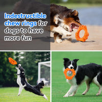 Indestructible Dog Chew Ring Toys for Aggressive Chewers (orange)