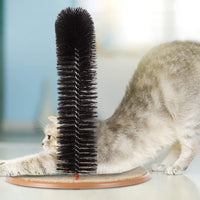 Cat Self-Groomer - Bristle Ring Brush Cat Arch with Carpeted Base, Back Scratcher and Massager for Controlling Shedding and Claws by  (Black)
