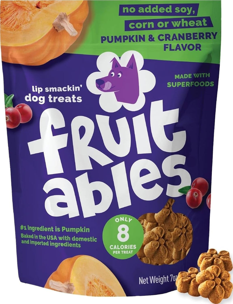 Baked Dog Treats, Low Calorie Treats, Pumpkin & Cranberry, 7Oz