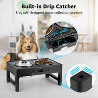 Elevated Dog Bowls, Stainless Steel Raised Dog Deep Bowl with Adjustable Stand