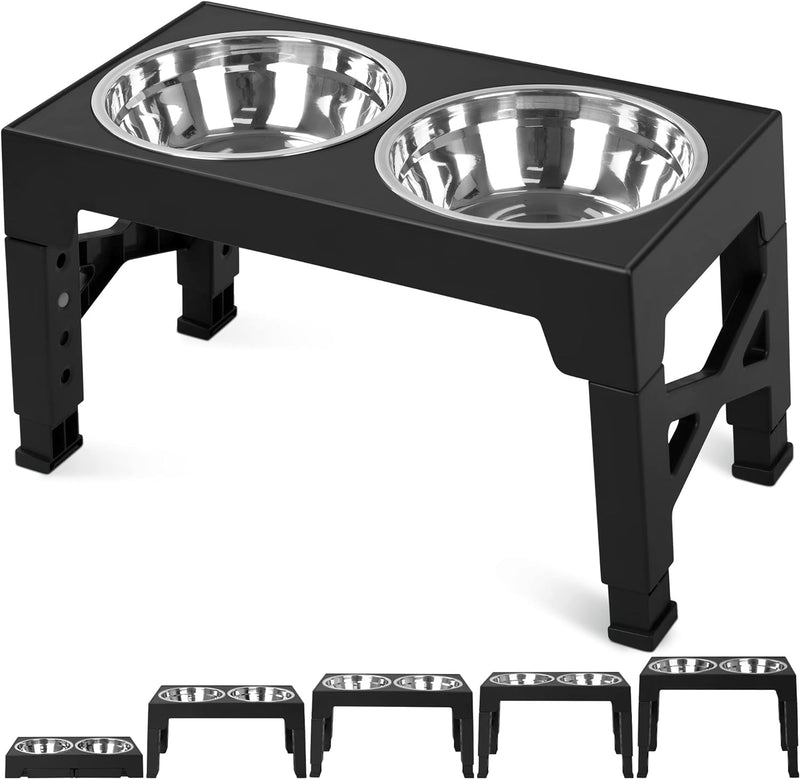 Elevated Dog Bowls with 2 Stainless Steel Dog Food Bowls,