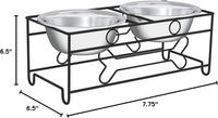 Set of 2 Stainless Steel Dog Bowls - 40Oz Pet Bowls