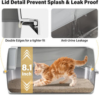 Stainless Steel Litter Box with Lid,Kitten Litter Box for Small Cats