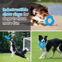 Indestructible Dog Chew Ring Toys for Aggressive Chewers (blue)