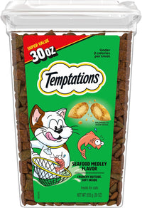 Classic Crunchy and Soft Cat Treats, Seafood Medley, 30 Oz