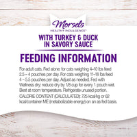 Healthy Indulgence Morsels Adult Wet Cat Food, Natural, Protein Rich, Grain Free, Turkey and Duck Recipe, 3 Oz, Pack of 24 Pouches