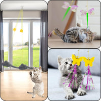 Cat Toy Hianging 6 Pcs Indoor Door Interactive Feather for Hunting