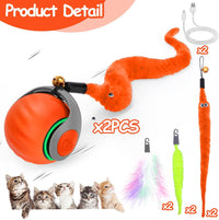2PCS Interactive Cat Toy Ball, Rechargeable Cat Toys for Indoor Cats