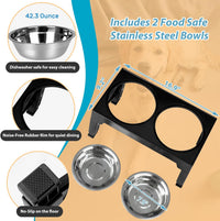 Elevated Dog Bowls with 2 Stainless Steel Dog Food Bowls,
