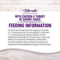 Healthy Indulgence Morsels Adult Wet Cat Food, Natural, Protein Rich, Grain Free, Chicken and Turkey Recipe, 3 Oz, Pack of 24 Pouches