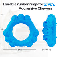 Indestructible Dog Chew Ring Toys for Aggressive Chewers (blue)