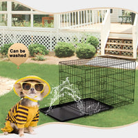 New Cat Dog Cage Pet Kennel Folding Crate Wire Metal Cage W/Divider (48")