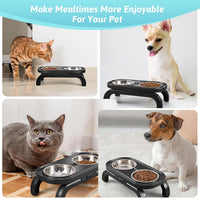 Elevated Dog Bowls, Heighth Adjustable Raised Dog Stands