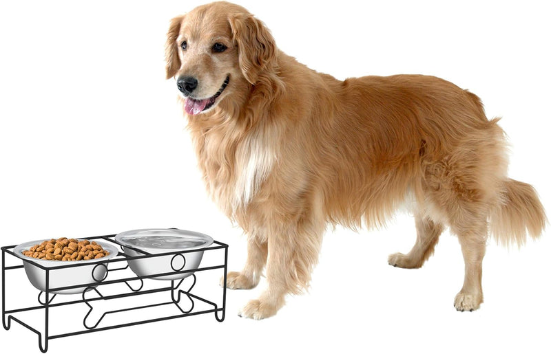 Set of 2 Stainless Steel Dog Bowls - 40Oz Pet Bowls