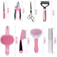 Dog Brush & Grooming Kit – 9-Piece Pet Brush & Deshedding Set for Pets