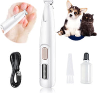 Pet Hair Trimmer,Saffory Dog Paw Trimmer with LED Light,Low Noise USB Rechargeable,Waterproof