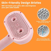 Cat Steam Brush with Release Button, 3-In-1 Steam Grooming Brush for Shedding