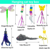 Cat Toy Hianging 6 Pcs Indoor Door Interactive Feather for Hunting