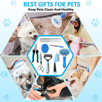 Dog Brush & Grooming Kit – 9-Piece Pet Brush & Deshedding Set for Pets