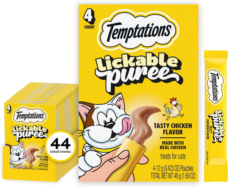 Creamy Puree Lickable Cat Treats, Chicken, 4 Count, 11 Pack
